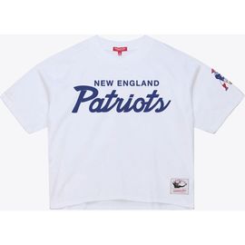 Mitchell & Ness Women's Mitchell & Ness  White New England Patriots Head Coach Cropped T-Shirt 