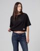 Mitchell & Ness Women's Mitchell & Ness Black Houston Texans Core Essentials Micro Logo Boxy Crop T-Shirt  - 1