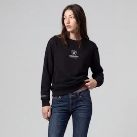 Mitchell & Ness Women's Mitchell & Ness Black Las Vegas Raiders Core Essentials Micro Logo Fleece Sweatshirt 