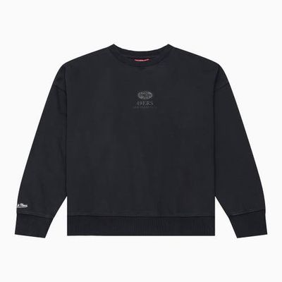 Mitchell & Ness Women's Mitchell & Ness Black San Francisco 49ers Core Essentials Micro Logo Fleece Sweatshirt 