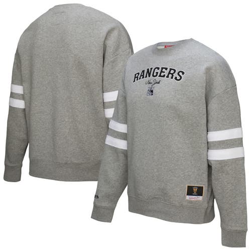Mitchell & Ness Women's Mitchell & Ness Heather Gray New York Rangers Logo Lightweight Pullover Sweatshirt 
