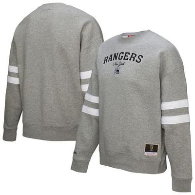 Mitchell & Ness Women's Mitchell & Ness Heather Gray New York Rangers Logo Lightweight Pullover Sweatshirt 