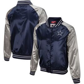 Mitchell & Ness Women's Mitchell & Ness Navy Dallas Cowboys Team 2.0 Satin Raglan Full-Snap Jacket 