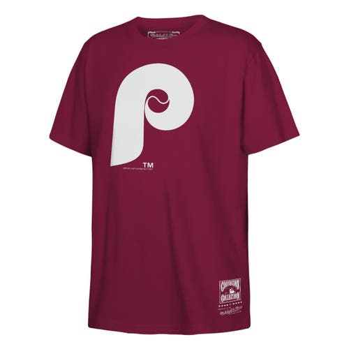 Mitchell & Ness Youth Mitchell & Ness  Burgundy Philadelphia Phillies Retro Logo T-Shirt 