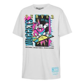 Mitchell & Ness Youth Mitchell & Ness  White Denver Nuggets Neon Court Shock T-Shirt 