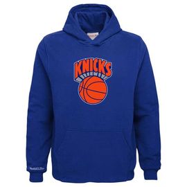 Mitchell & Ness Youth Mitchell & Ness Blue New York Knicks Hardwood Classics Retro Logo Pullover Hoodie 