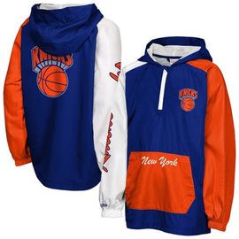 Mitchell & Ness Youth Mitchell & Ness Blue New York Knicks Playoff Anorak Quarter-Zip Windbreaker 