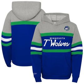 Mitchell & Ness Youth Mitchell & Ness Blue/Heather Gray Minnesota Timberwolves Hardwood Classics Head Coach Pullover Hoodie 