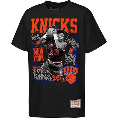 Mitchell & Ness Youth Mitchell & Ness Patrick Ewing Black New York Knicks Hardwood Classics Star Moment T-Shirt 
