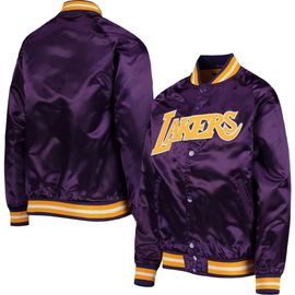 Mitchell & Ness Youth Mitchell & Ness Purple Los Angeles Lakers Hardwood Classics Satin Raglan Full-Snap Jacket 