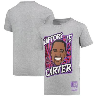 Mitchell & Ness Youth Mitchell & Ness Vince Carter Gray Toronto Raptors Hardwood Classics King of the Court Player T-Shirt