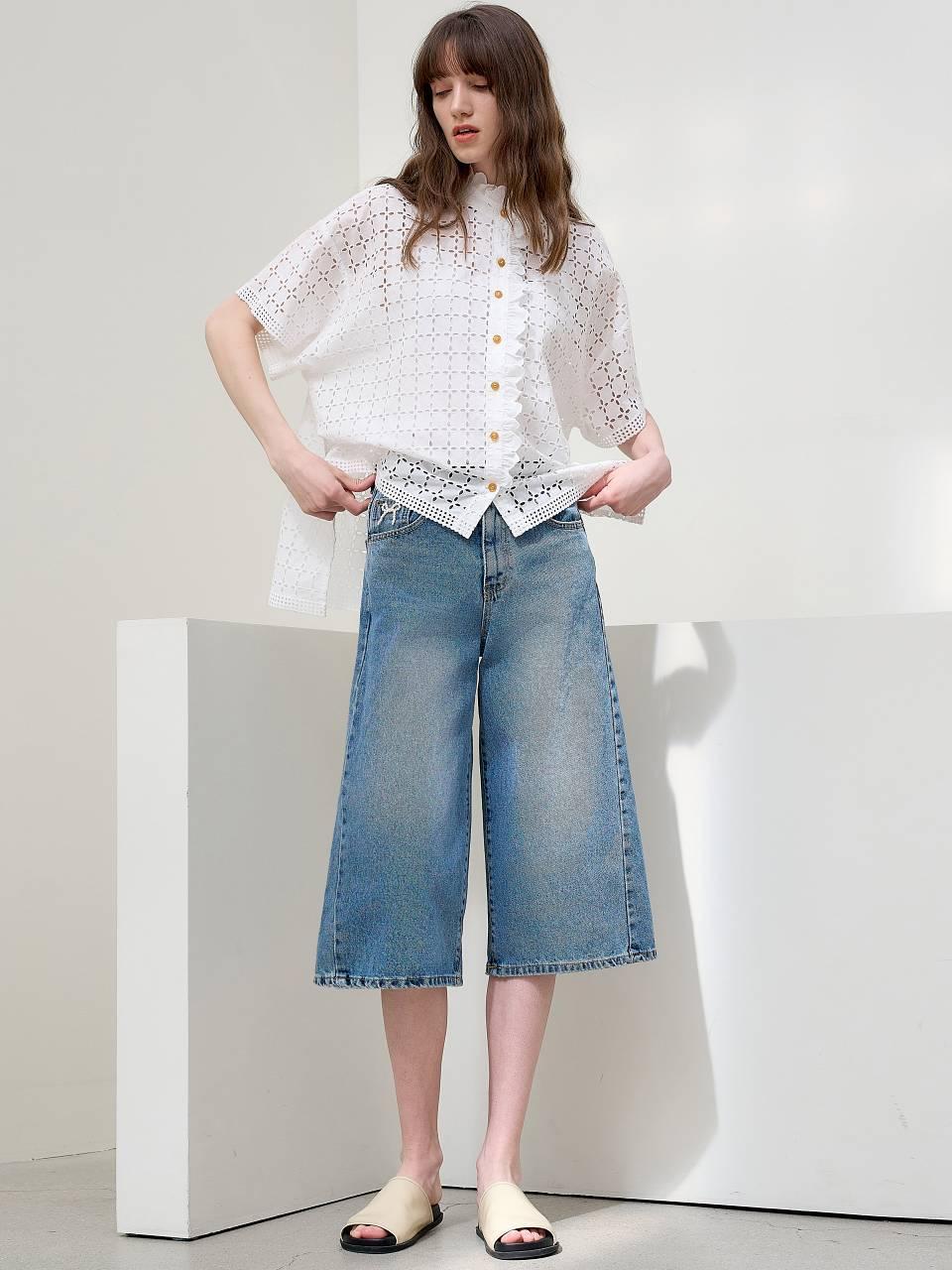 MITTE BERMUDA DENIM SHORTS [INDIGO]