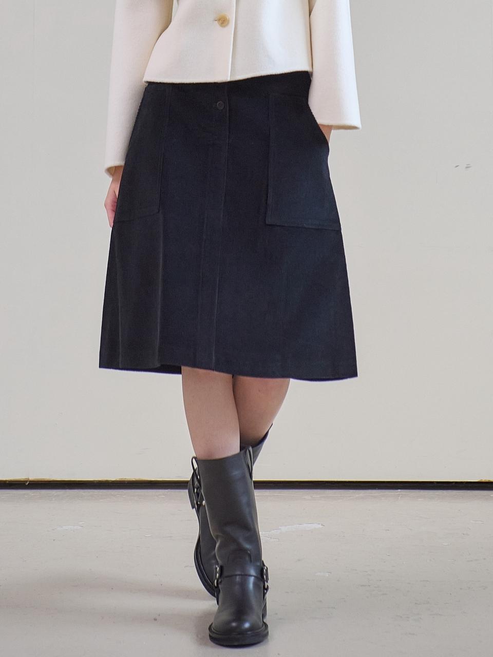 MITTE CORDUROY SKIRT_BLACK