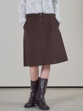 MITTE CORDUROY SKIRT_BROWN