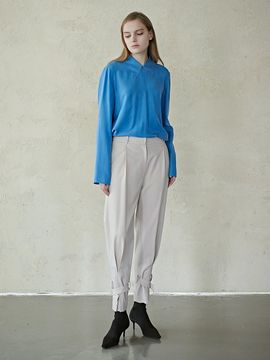 MITTE Hem Line Pleats Banding Pants_Beige