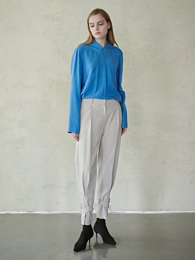 MITTE Hem Line Pleats Banding Pants_Beige
