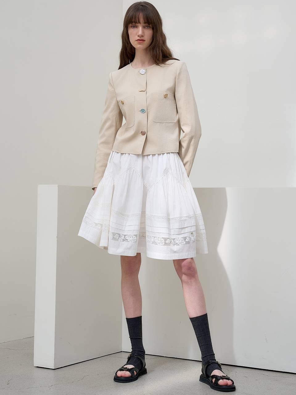 MITTE ROUND CROP JACKET [LIGHT BEIGE]