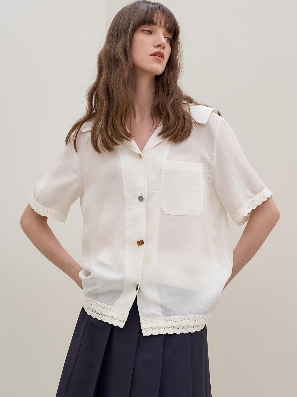MITTE SAILOR LACE BLOUSE [IVORY]