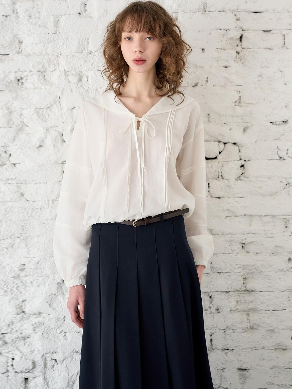 MITTE SAILOR PINTUCK BLOUSE [IVORY]