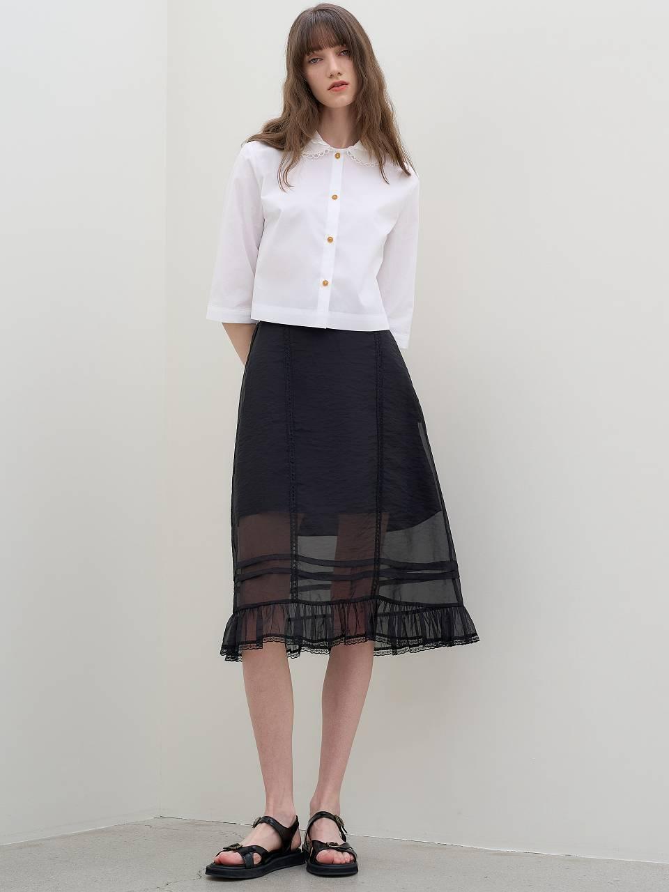 MITTE SHEER LACE SKIRT [BLACK]