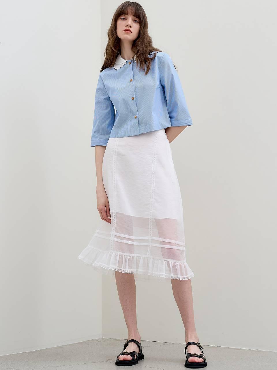 MITTE SHEER LACE SKIRT [WHITE]