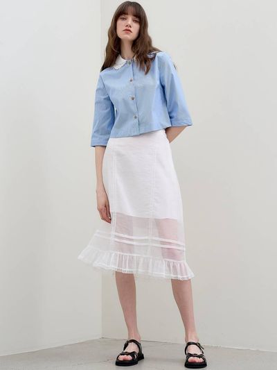MITTE SHEER LACE SKIRT [WHITE]