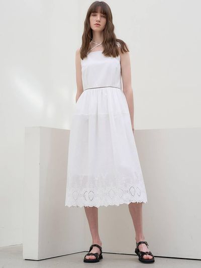 MITTE SLEEVELESS LACE DRESS [WHITE]