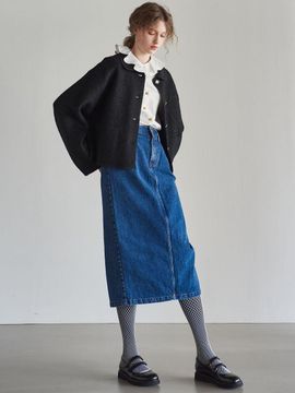 MITTE WASHING DENIM SKIRT_BLUE