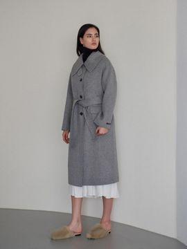 MITTE Wool Blend Wide Balmacaan Handmade Coat