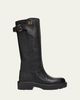 Miu Miu 55mm Leather Knee-High Lug-Sole Boots - 1