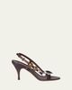 Miu Miu 85mm Embellished Leather Slingback Sandals - 1