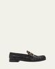 Miu Miu Crinkled Leather Buckled Moccasin Loafers - 1
