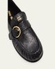 Miu Miu Crinkled Leather Buckled Moccasin Loafers - 5