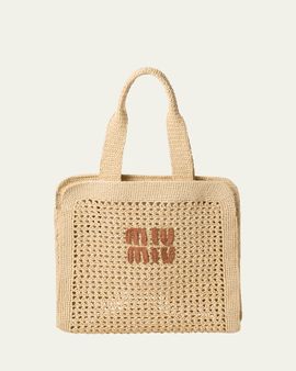 Miu Miu Crochet Logo Tote Bag