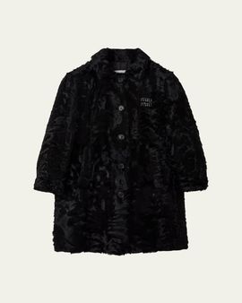 Miu Miu Curly Lamb Shearling Single-Breasted Jacket