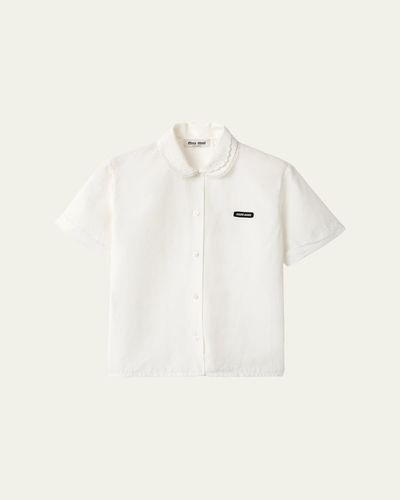 Miu Miu Embroidered Poplin Shirt