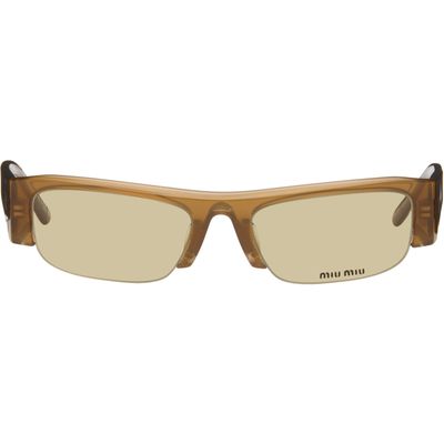 Miu Miu Eyewear Miu Miu Eyewear Brown Vedette Sunglasses