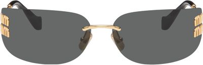 Miu Miu Eyewear Miu Miu Eyewear Gold Aube Sunglasses