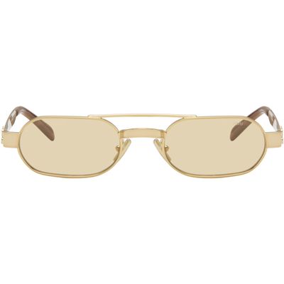 Miu Miu Eyewear Gold Aviator Sunglasses