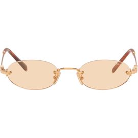 Miu Miu Eyewear Miu Miu Eyewear Gold Logo Sunglasses
