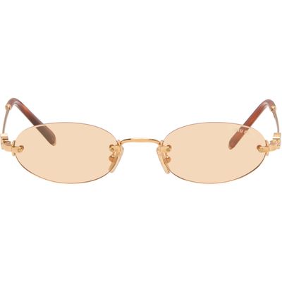 Miu Miu Eyewear Miu Miu Eyewear Gold Logo Sunglasses