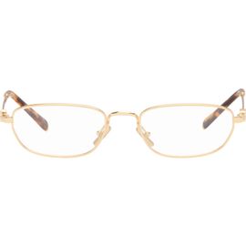 Miu Miu Eyewear Miu Miu Eyewear Gold Rectangular Glasses