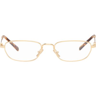 Miu Miu Eyewear Miu Miu Eyewear Gold Rectangular Glasses