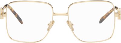 Miu Miu Eyewear Miu Miu Eyewear Gold Square Glasses
