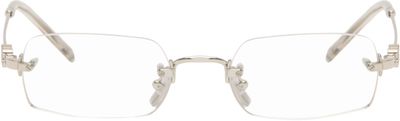 Miu Miu Eyewear Miu Miu Eyewear Silver Rimless Glasses