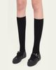 Miu Miu Flannel Leather-Strap Ballerina Flats - 2