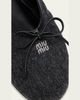 Miu Miu Flannel Leather-Strap Ballerina Flats - 5