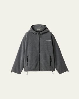 Miu Miu Fleece Zip Hooded Jacket