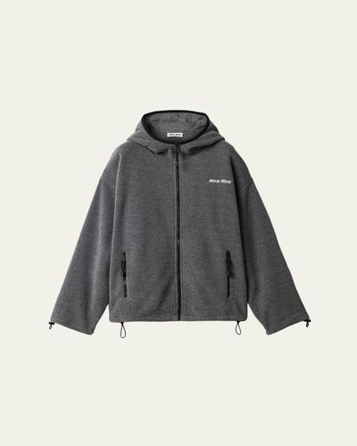 Miu Miu Fleece Zip Hooded Jacket
