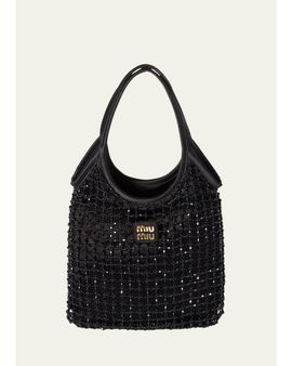 Miu Miu Ivy Beaded Duchesse Top-Handle Bag